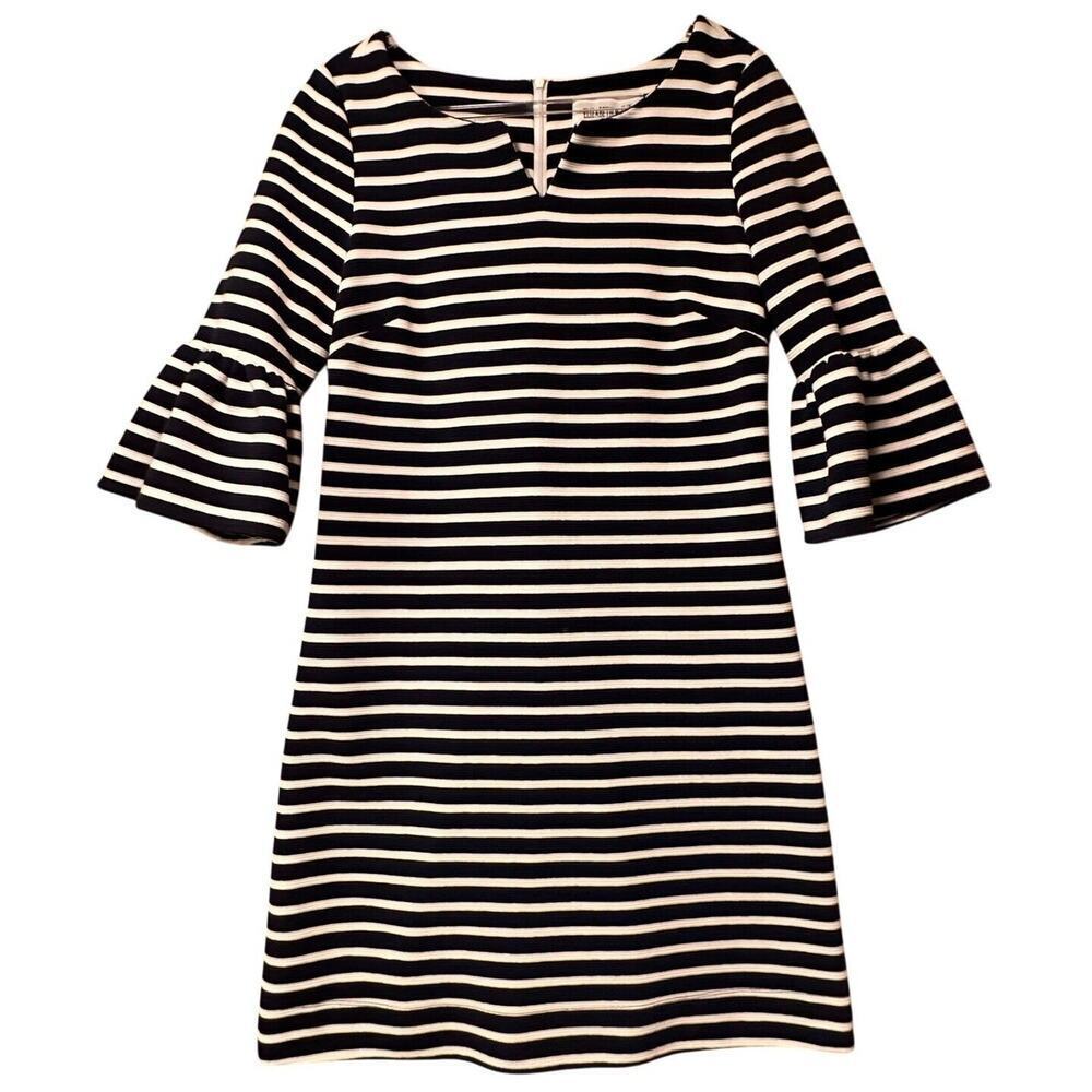 Elizabeth McKay‎ De Jour Dress in Navy Ivory Striped Sz 6